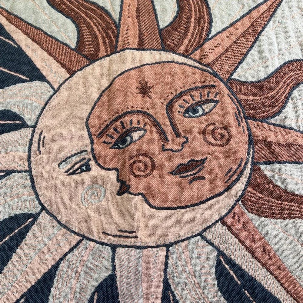 Earthbound Trading Co Sun Moon Celestial Woven Cotton Throw  Tapestry60x80